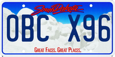 SD license plate 0BCX96