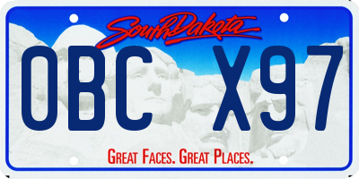 SD license plate 0BCX97