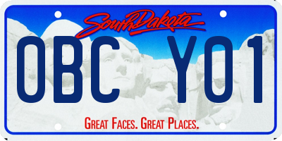 SD license plate 0BCY01