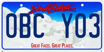 SD license plate 0BCY03