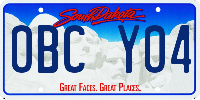 SD license plate 0BCY04