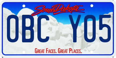 SD license plate 0BCY05