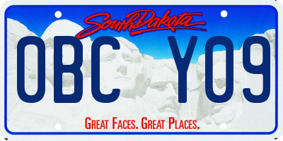 SD license plate 0BCY09