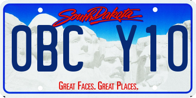 SD license plate 0BCY10