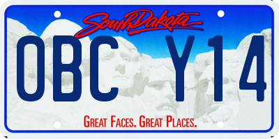 SD license plate 0BCY14