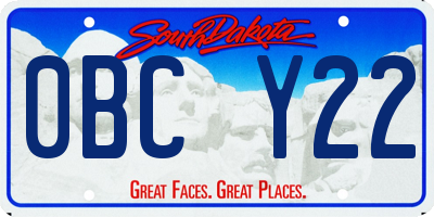 SD license plate 0BCY22