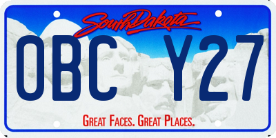 SD license plate 0BCY27