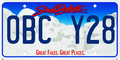 SD license plate 0BCY28