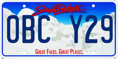 SD license plate 0BCY29