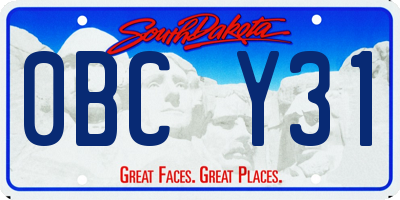 SD license plate 0BCY31