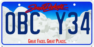 SD license plate 0BCY34