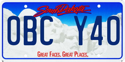 SD license plate 0BCY40