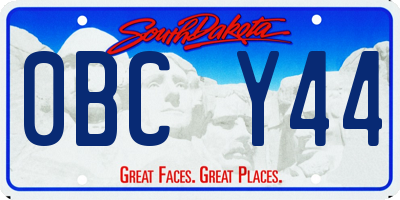 SD license plate 0BCY44