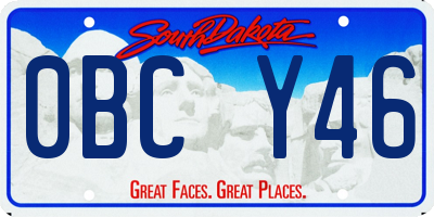 SD license plate 0BCY46