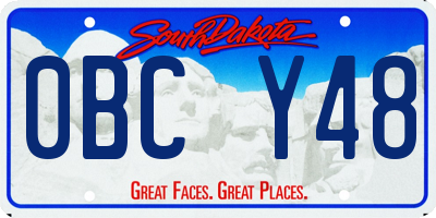 SD license plate 0BCY48