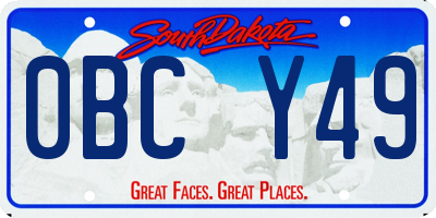 SD license plate 0BCY49