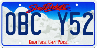 SD license plate 0BCY52