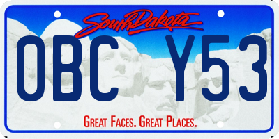 SD license plate 0BCY53