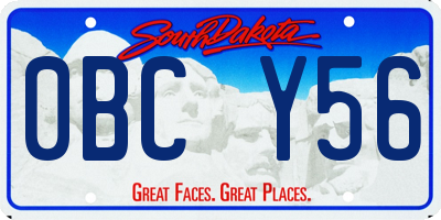 SD license plate 0BCY56