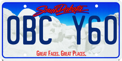 SD license plate 0BCY60