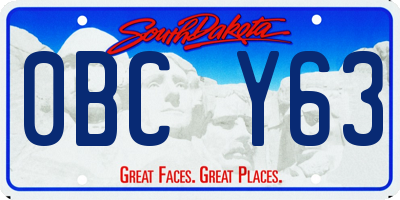 SD license plate 0BCY63