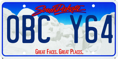 SD license plate 0BCY64