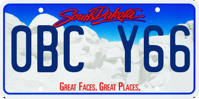 SD license plate 0BCY66