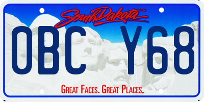 SD license plate 0BCY68