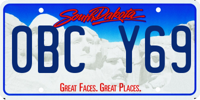 SD license plate 0BCY69