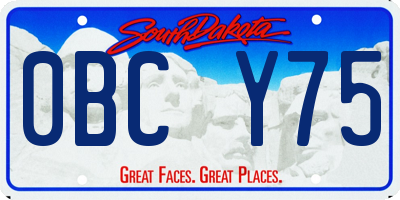 SD license plate 0BCY75