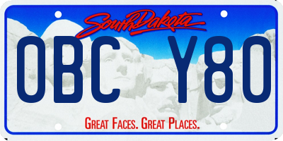 SD license plate 0BCY80