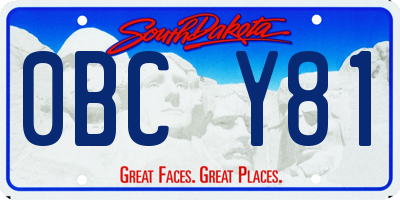 SD license plate 0BCY81