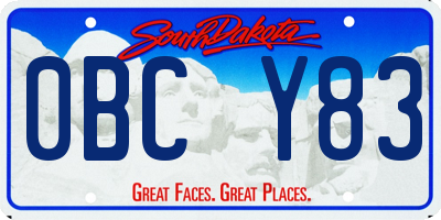 SD license plate 0BCY83