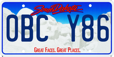 SD license plate 0BCY86