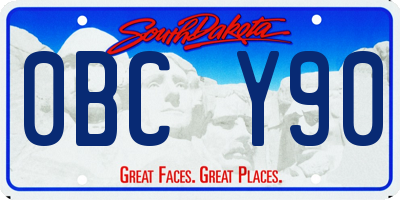 SD license plate 0BCY90