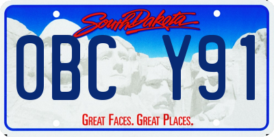 SD license plate 0BCY91