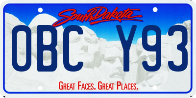 SD license plate 0BCY93