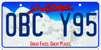 SD license plate 0BCY95