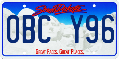 SD license plate 0BCY96