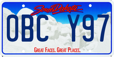 SD license plate 0BCY97