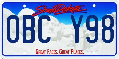 SD license plate 0BCY98