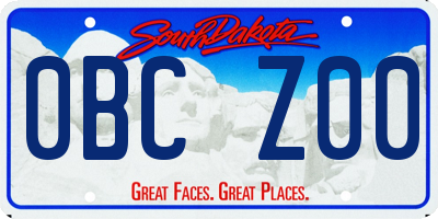 SD license plate 0BCZ00