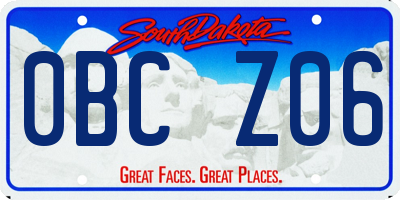SD license plate 0BCZ06