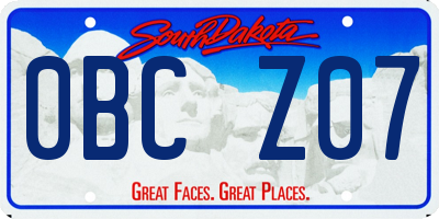 SD license plate 0BCZ07