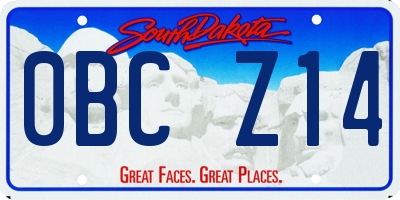 SD license plate 0BCZ14