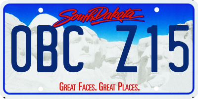 SD license plate 0BCZ15