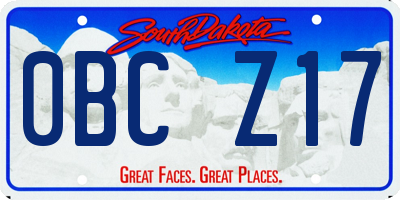 SD license plate 0BCZ17