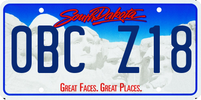 SD license plate 0BCZ18