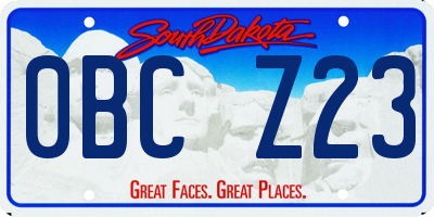 SD license plate 0BCZ23