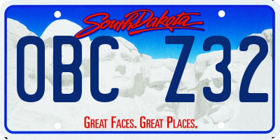 SD license plate 0BCZ32